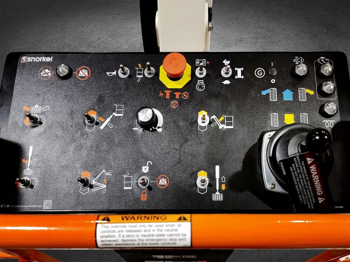 Control panel of the Snorkel A62JRT Articulated Boom Lift