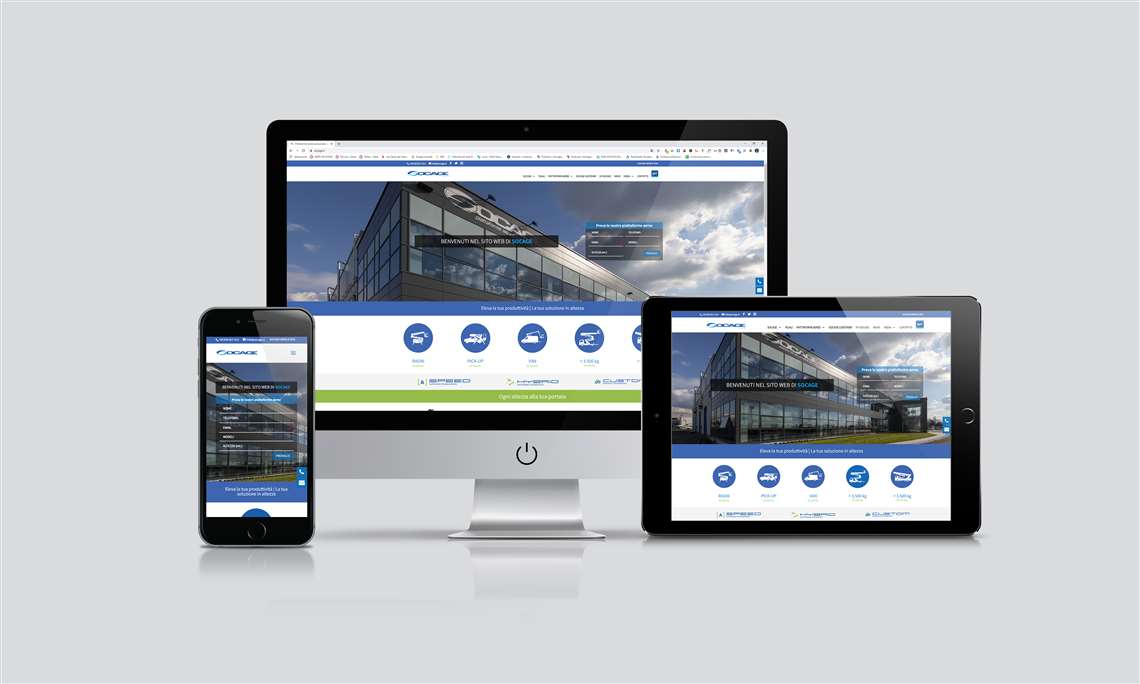 Digital image of Socage website on different platforms