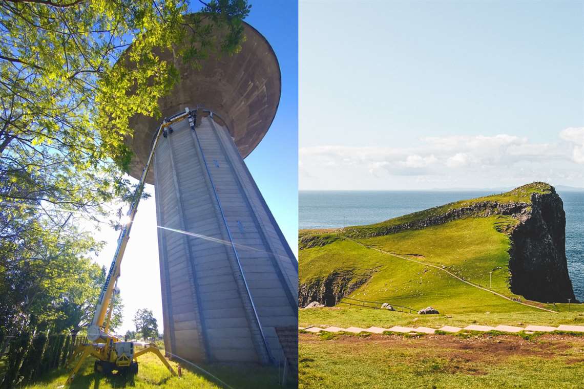 MediaCo added its new Palazzani spider to access a telecoms antenna located on a 50-meter high water storage tower in France.