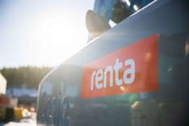 Renta group logo on a construction machine