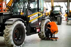 GTH telehandler being maintained. (Photo: GTH website)