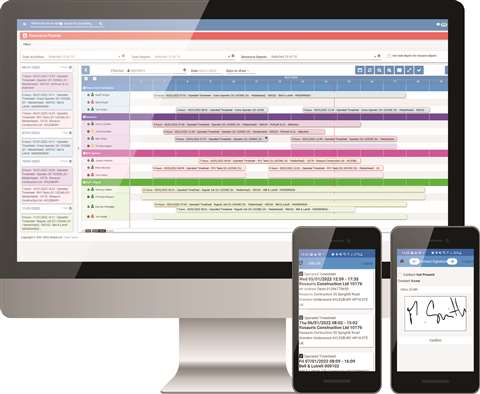 Timesheet mobile planner desktop interface