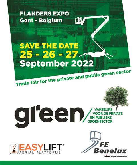 Green Expo logo with dates and Easy lift branding